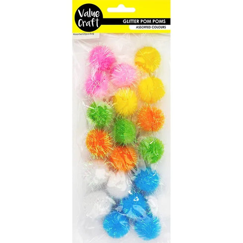 Glitter Pastel Colours Pom Pom